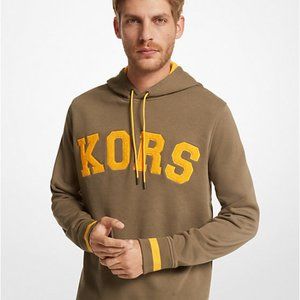MICHAEL KORS KORS Cotton Blend Rugby Hoodie OF351MA4NF Olive NWT